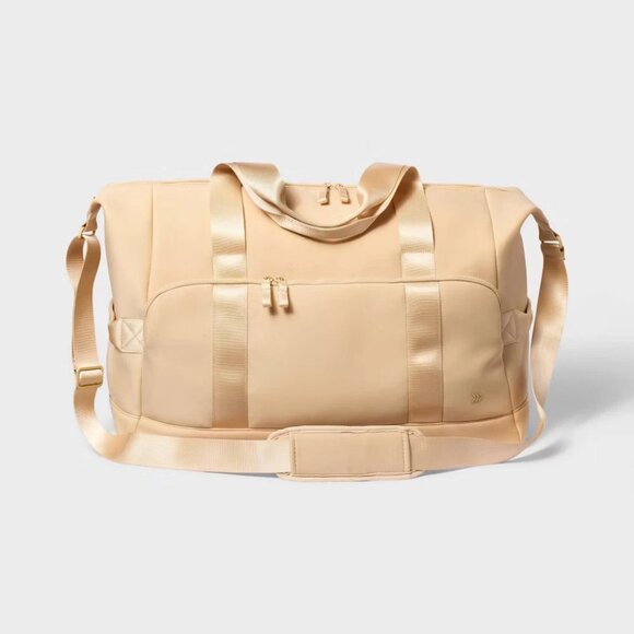 Faux Neoprene Weekender Bag - All In Motion Tan: Softside Carry-On Luggage - Picture 1 of 5